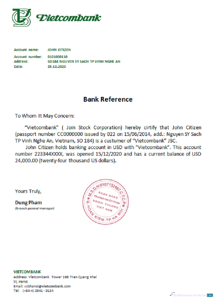 Download Vietnam Vietcombank reference Photoshop template